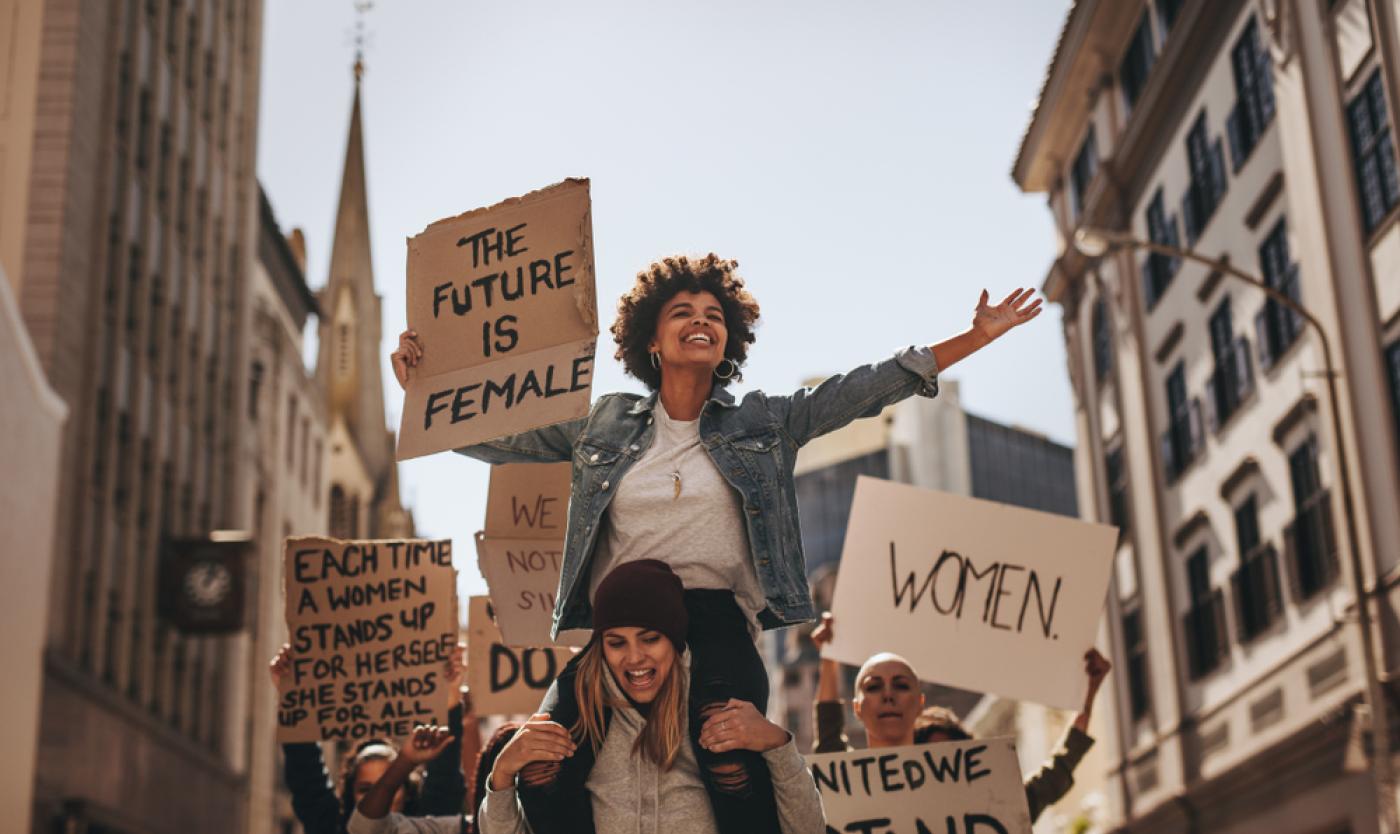 Vrouwelijke demonstranten